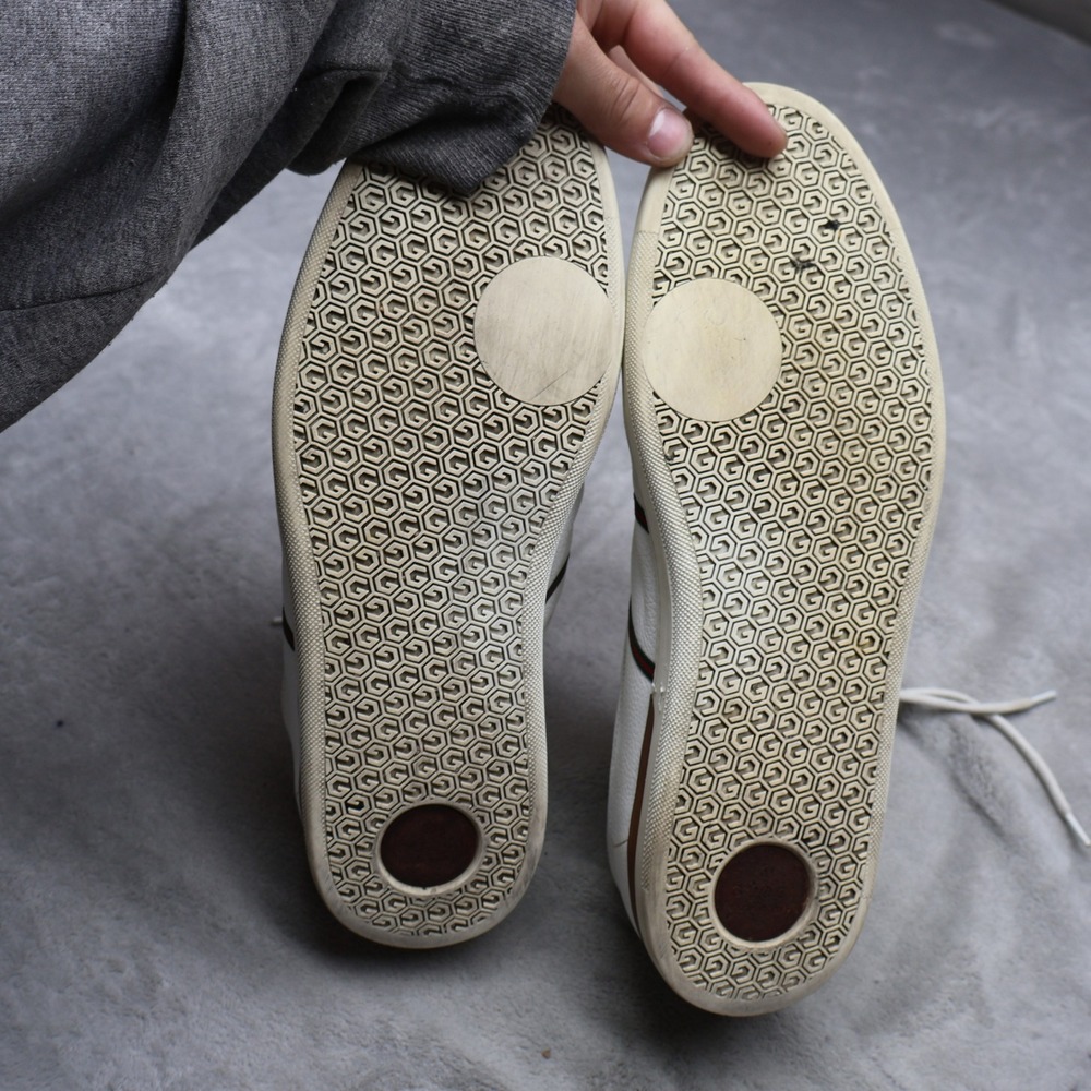 Gucci Mens 12 Sneakers White Leather Low Top Lace-Up Casual Classic Driving VTG - Picture 12 of 16